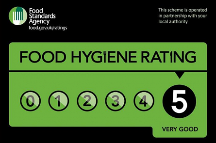 We hold a 5 in our hygiene rating.